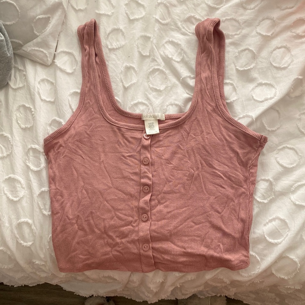Rag stock Ribbed Pink Crop Top